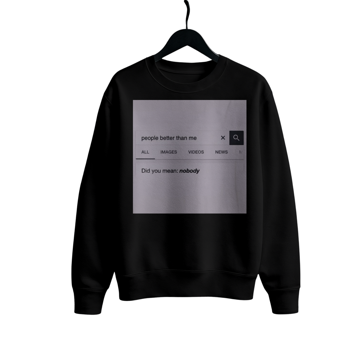 White crewneck sweatshirt with “If it costs you your peace it’s too expensive” graphic | LÖLLÖSER