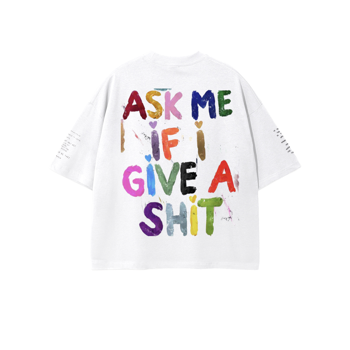 ASK ME IF I GIVE A FUCK - LOLLOSER NOTES NOBODY KNEW ABOUT COTTEN BOXY 460 GSM T SHIRT Unisex 100% Combed Cotton Cropped Oversized T-shirt (250g)