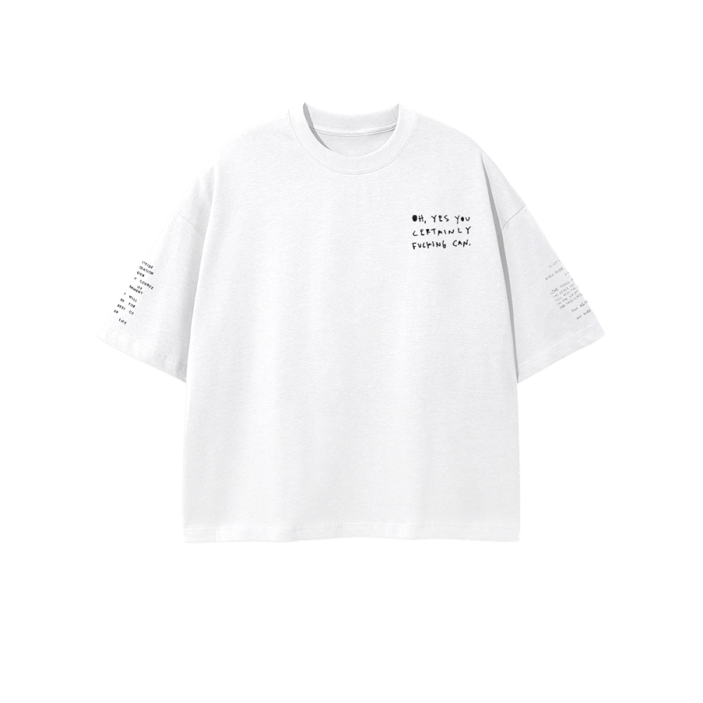 ASK ME IF I GIVE A FUCK - LOLLOSER NOTES NOBODY KNEW ABOUT COTTEN BOXY 460 GSM T SHIRT Unisex 100% Combed Cotton Cropped Oversized T-shirt (250g)
