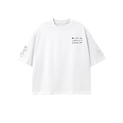 ASK ME IF I GIVE A FUCK - LOLLOSER NOTES NOBODY KNEW ABOUT COTTEN BOXY 460 GSM T SHIRT Unisex 100% Combed Cotton Cropped Oversized T-shirt (250g)