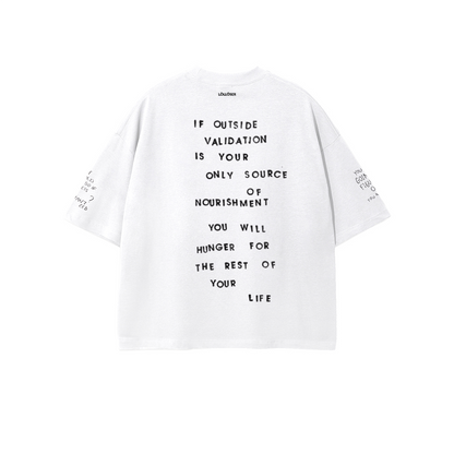 YOU WILL BE HUNGRY FOR THE REST OF YOUR LIFE - LOLLOSER Unisex 100% Combed Cotton Cropped Oversized T-shirt (250g)