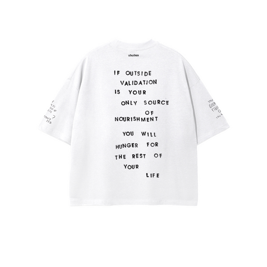 YOU WILL BE HUNGRY FOR THE REST OF YOUR LIFE - LOLLOSER Unisex 100% Combed Cotton Cropped Oversized T-shirt (250g)
